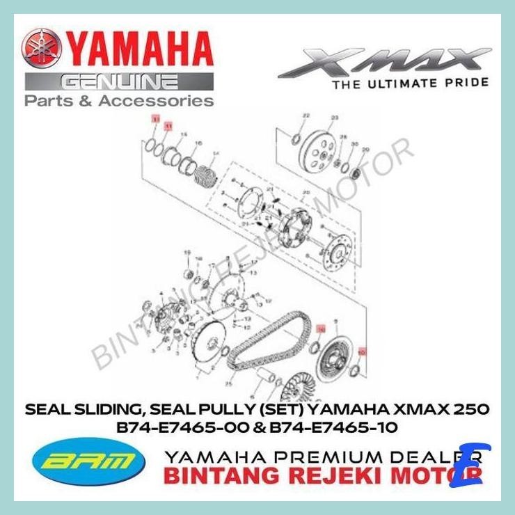 | YBR | SEAL SLIDING SEAL PULLY (SET) XMAX 250 B74-E7465-00 & B74-E7465-10