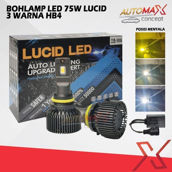 Best Lampu Led Bohlamp Led Mobil 3 Warna H4 H11 Hb3 Hb4 H7 - H4 Gratis Ongkir