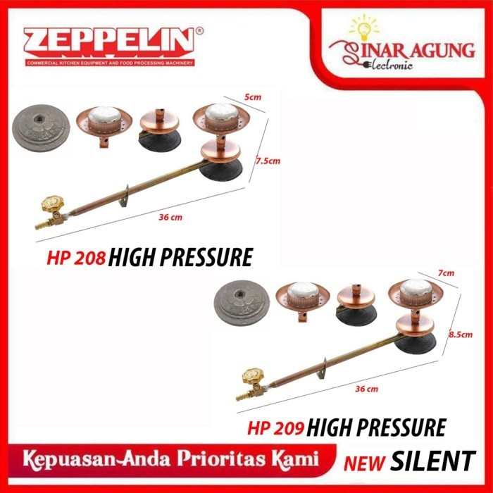 Best Zeppelin Kompor Gas Zpl208 / Zpl209 Kompor Semawar Highpressure Silent Gratis Ongkir