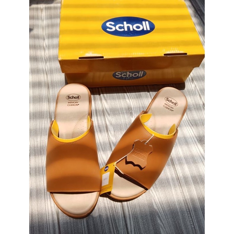 Sandal Scholl kulit asli size 37 Sandal Wedges