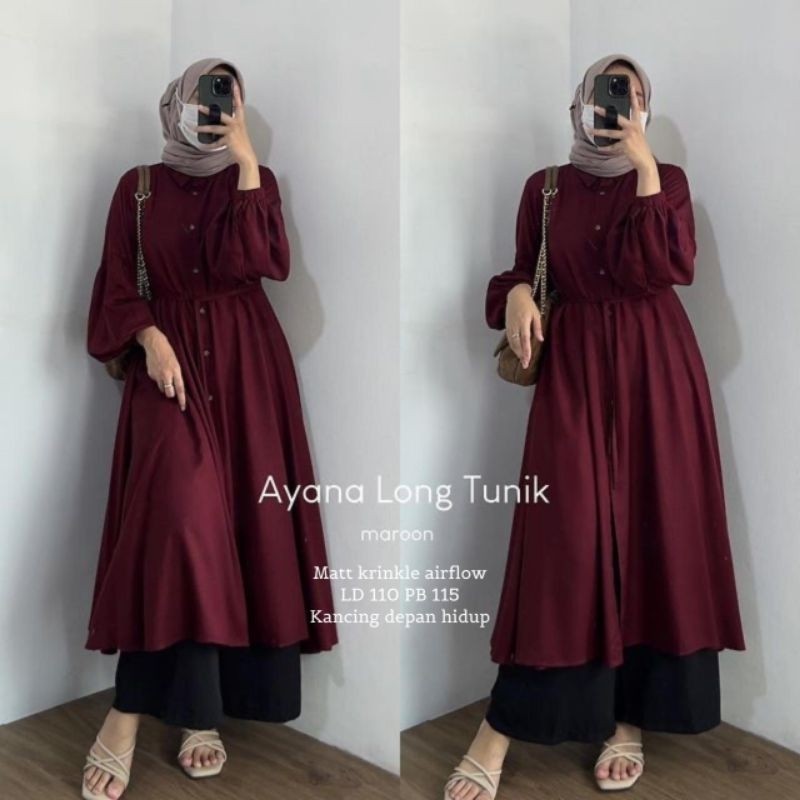 [THE NEWEST COLLECTIONS] READY JS AYANA LONG TUNIK LABEL JASMINE