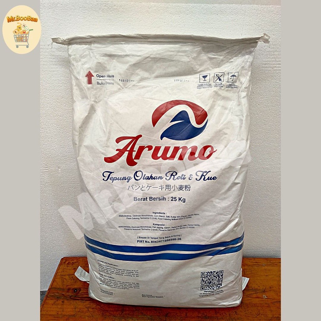 

ARUMO Tepung Olahan Roti & Kue 25kg - Susu Bubuk - Tepung Prex - lk Repl