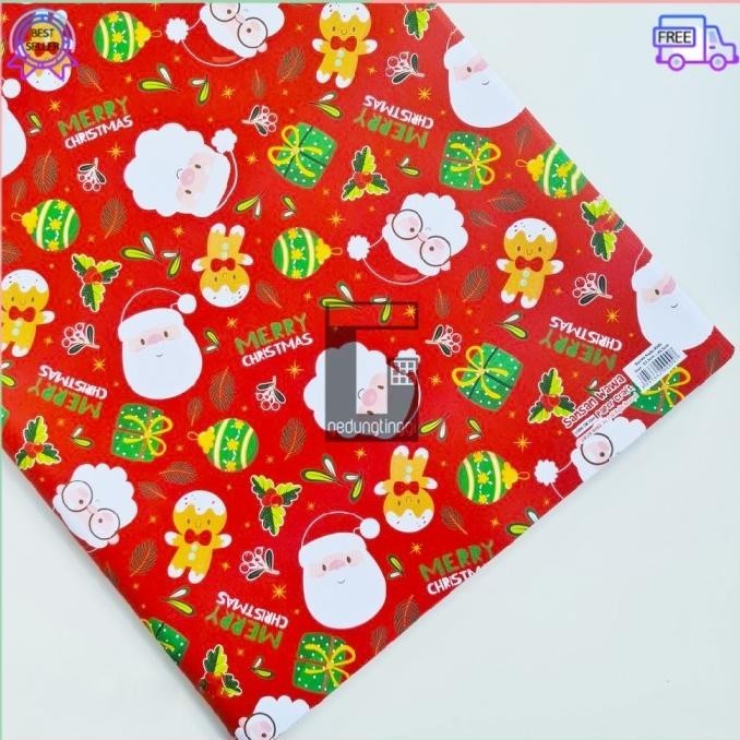 

like new kertas kado natal doff san san wawa minimalis 10 pcs TERLARIS