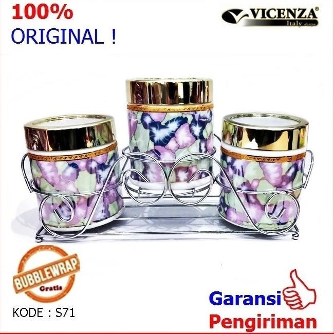 Toples Permen Set Toples Lebaran Kaca Plus Rak Vicenza S 71 ( S 71 ) Gisellemarsya