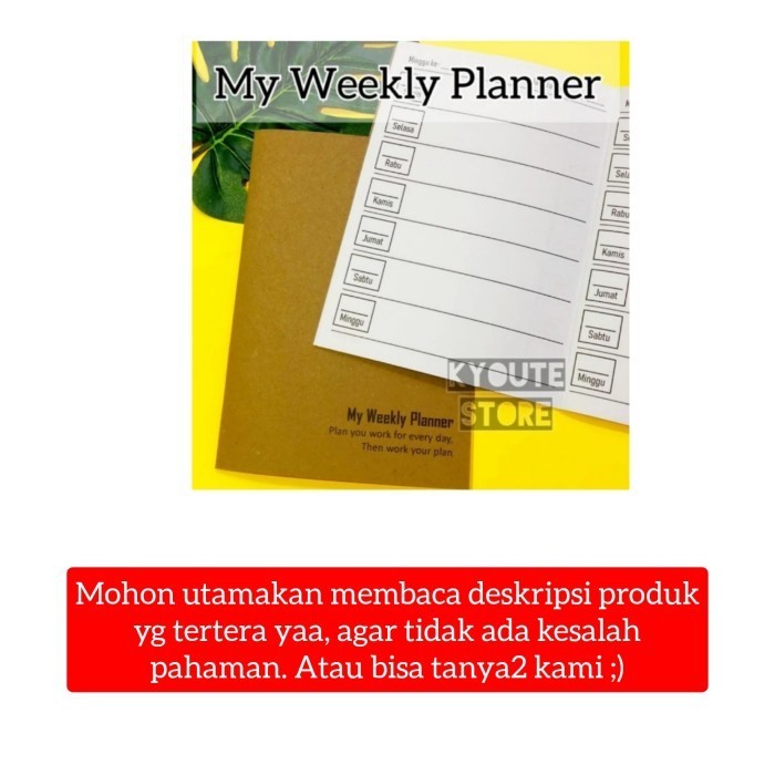 

BARANG TERLARIS Paket 4 Buku Weekly Planner Kyoute A5 Versi 1-4 Schedule Agenda Book