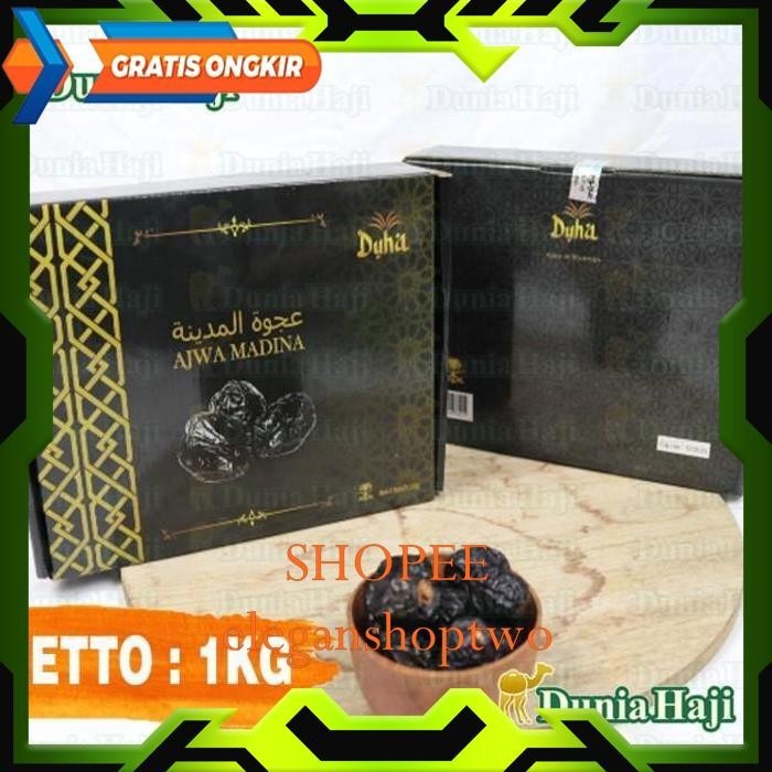 

KURMA AJWA MADINA 1KG PREMIUM GROSIR ISI 10PCS KURMA NABI ORIGINAL PRODUK KUALITAS BERKELAS !!