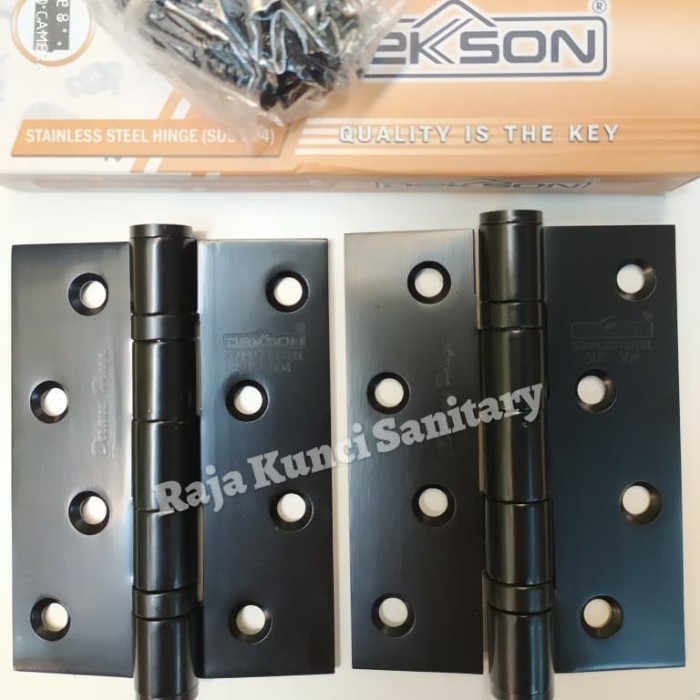 Engsel Dekson Hitam 4"X3"x3mmx2bb Deluxe SUS 304/Engsel Pintu Dekson