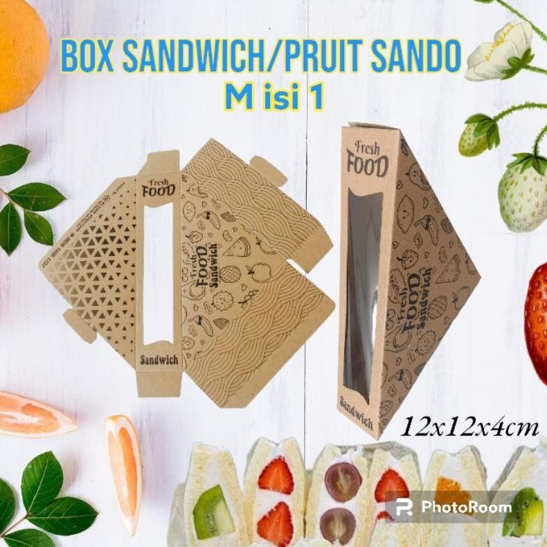 

Beli sekarang, perbarui gaya Anda." box mika sandwich/fruit sando segitiga motif size M isi 1 banyak 50pcs ||