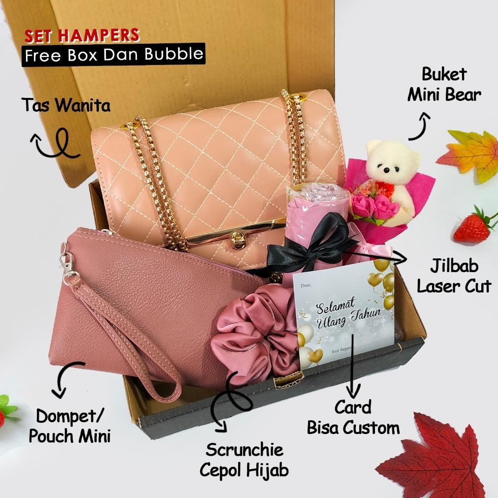 

Beli sekarang, perbarui gaya Anda." Set hampers tas wanita warna salem kado ulang tahun cewek gift set graduation shoulder bag dan dompet Kado ulang tahun hadiah ultah ||