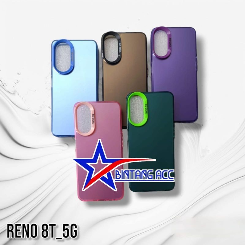 Case Macaron Imd Color Hologram Oppo Reno 8T 5G Slikon So Cool Hybrid