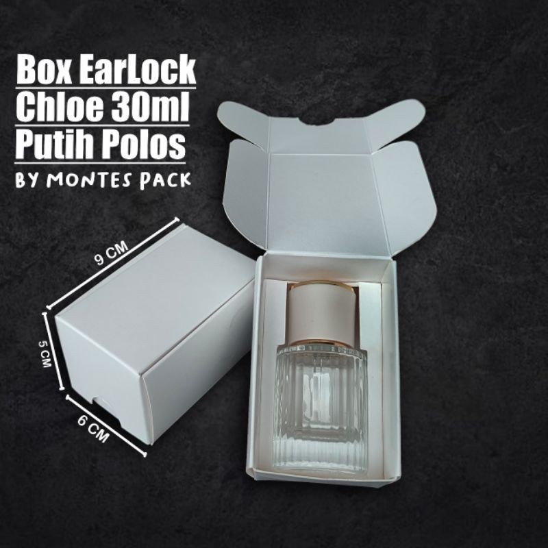 

BOX EARLOCK | untuk botol Chloue Sangkar 30ml | box parfum earlock Putih hitam