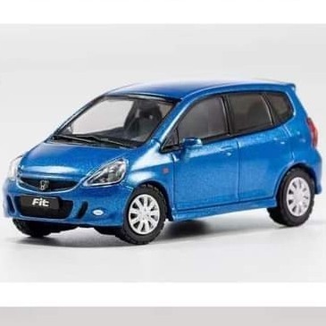 FLASH SALE GCD 1/64 HONDA FIT JAZZ BLUE DIECAST NEW SEGEL TERLARIS