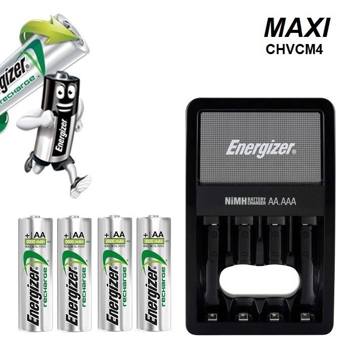 Charger + Baterai Aa 4Pcs Energizer Maxi Termurah
