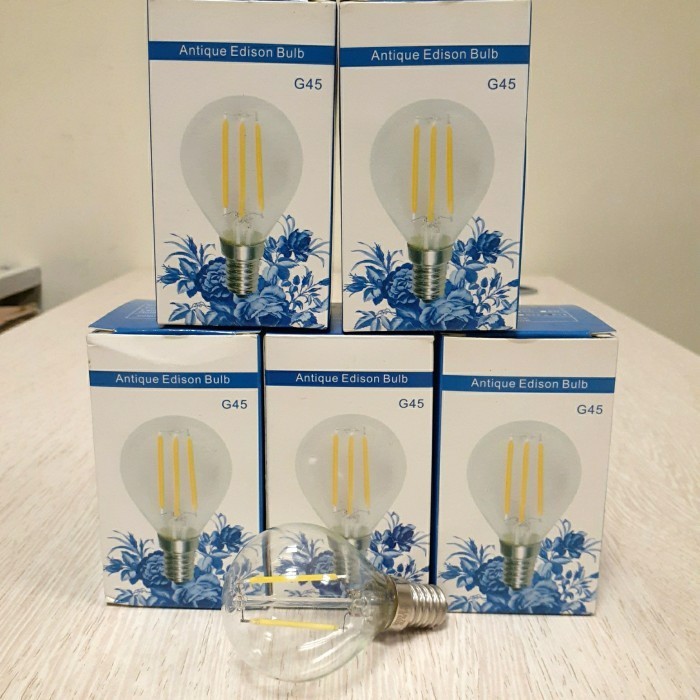 Ready stock] Lampu/Bohlam Filament G45 4W 220V E14 6400K Putih