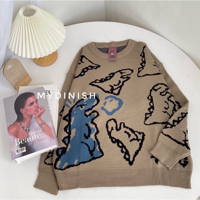 [COLD COLLECTIONS] Dino Oversize Sweater Rajut Terbaru