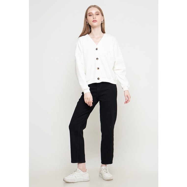 [COLD COLLECTIONS] Geela Official - Geela Cardigan Rib White (G.6220) - Cardigan Wanita