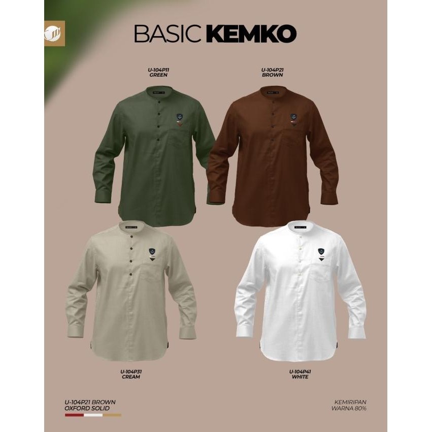 SAMASE Kemko Basic U104P Kemeja Koko Pria Dewasa Lengan Panjang Putih L35A