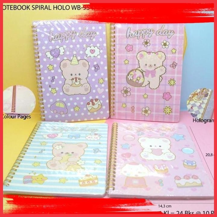 

(ANTI) BUKU NOTEBOOK SPIRAL HOLO MOTIF HAPPY DAY SATUAN