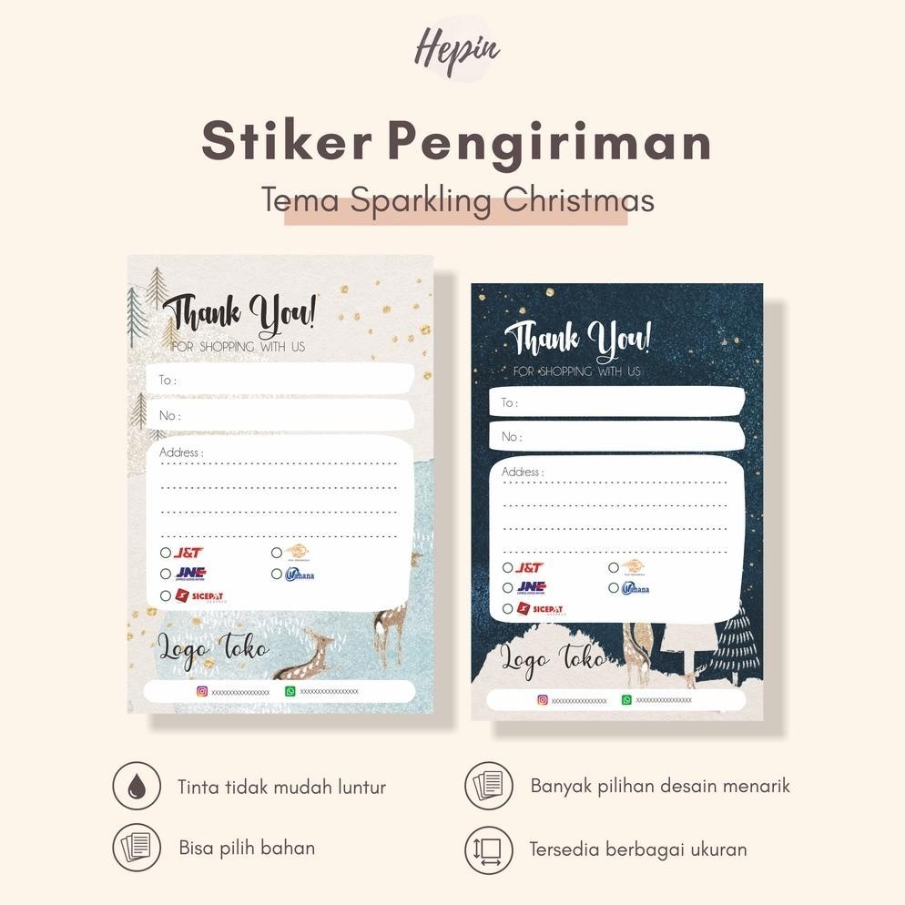 

label pengiriman murah edisi SPARKLING CHRISTMAS\stiker pengiriman