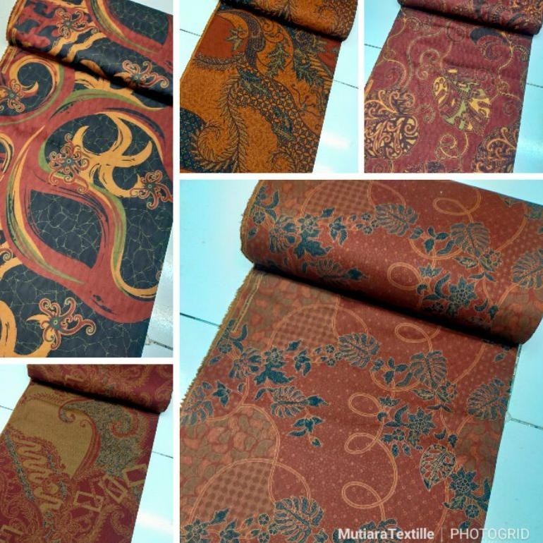 Batik Doby. Toko Kain Batik Bakal Kebaya Warna Teraccota Terakota Bata. Bahan Batik Katun Dobby Per 