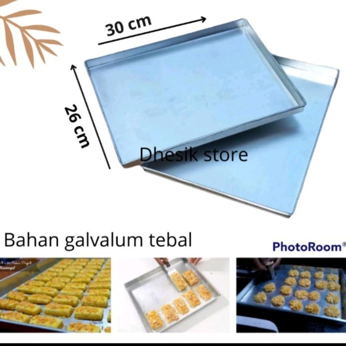 

2 Pcs Loyang Kue Kering Ukuran 30X26 Cm Bahan Galvalum Tebal