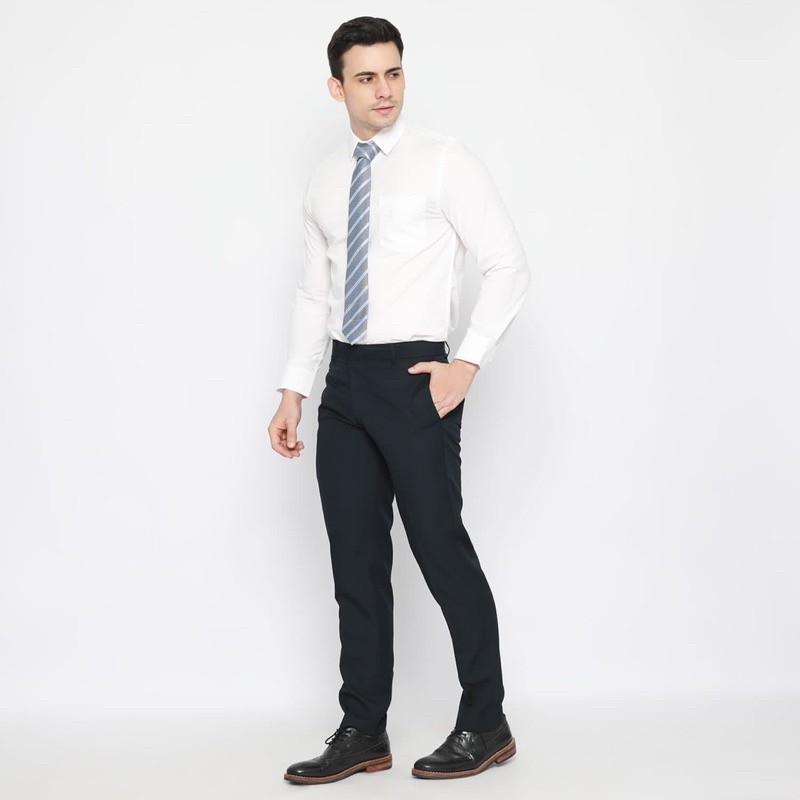 [MADE BY QUALITY] Code Male Celana Bahan Premium Formal Wool Touch Navy Blue Great Slimfit