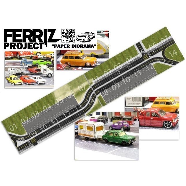Terbaru Paper Diorama Parkir Luas+Jalan Raya 1:64 Lanjutan (Paper Diorama Hotwheels Showroom,