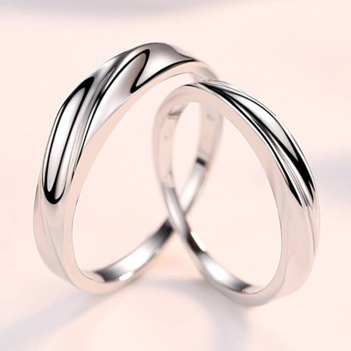 Cincin Couple Perak 925 / 925 Sterling Sier Couple Ring