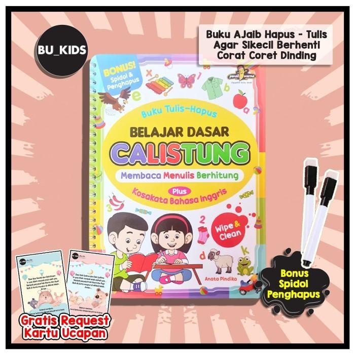 

Buku Wipe Clean Book Calistung Anak Tk Paud Best Seller