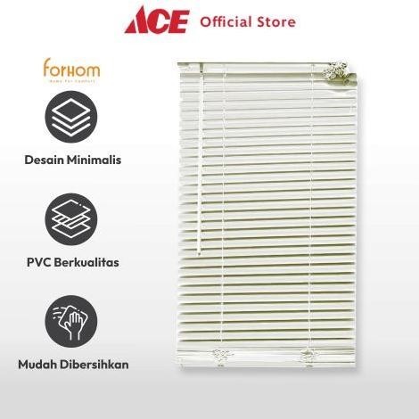 Ace Forhom 60X180 cm Venetian Blinds 25 mm  - Putih Tirai Penutup Kerai Hordeng Penghalau Cahaya Aks