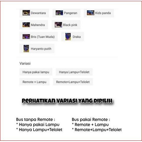 Miniatur Mobil Bus Bis Kids Panda Telolet Basuri Remote Control Mainan