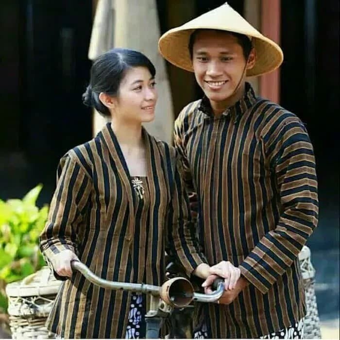 Baju Surjan Couple / Lurik Couple Pasangan Pria Dan Wanita