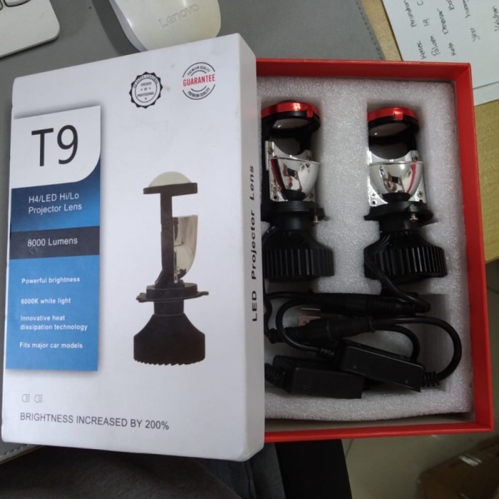 PROMO LAMPU LED MOBIL MINI PROJECTOR UTAMA HEADLAMP T9 H4/HS1 55 WATT #ORIGINAL