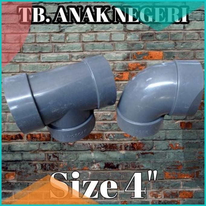 Keni pipa pvc T tee pipa air pvc 4 inch tebal 16novz3 parts