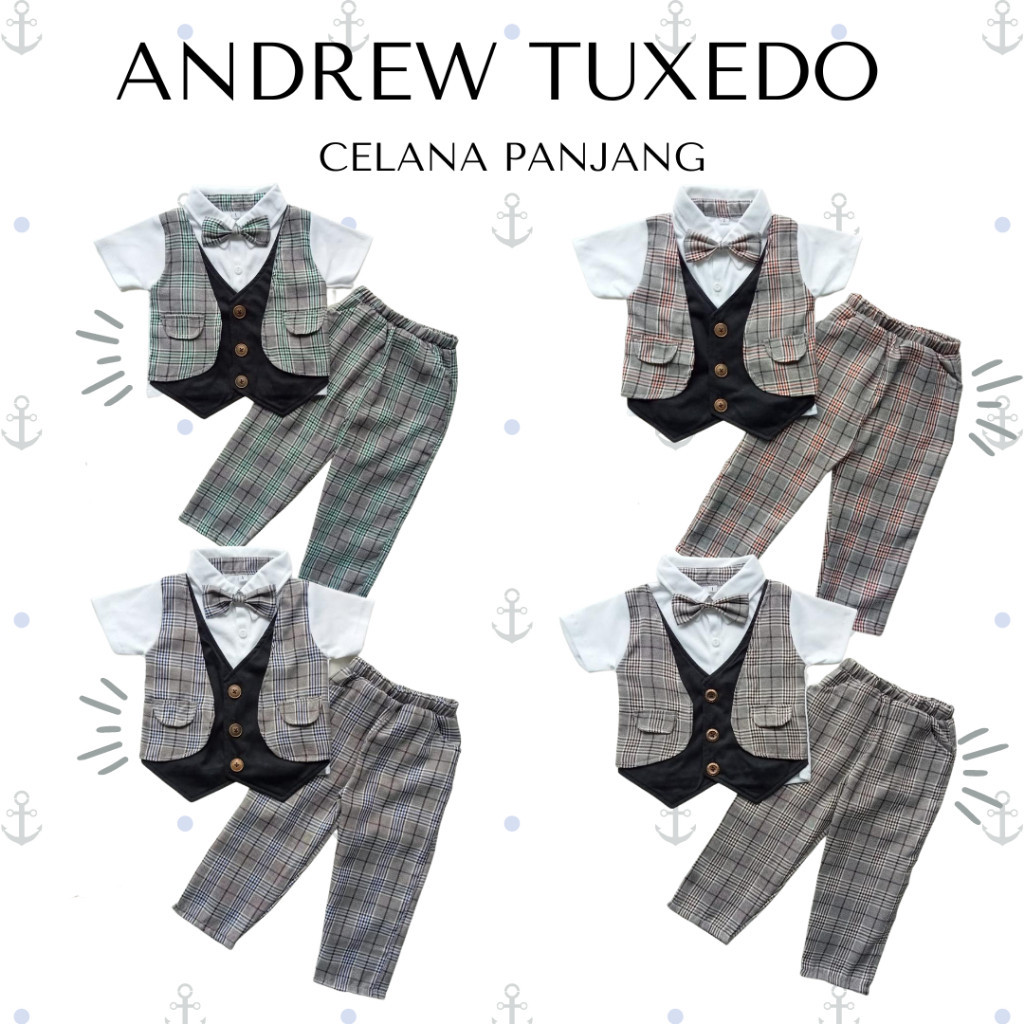 setelan tuxedo jas anak fashion bayi laki2 1-3 TAHUN fashion ANDREW KENNETH ashton JOHN tuxedo set