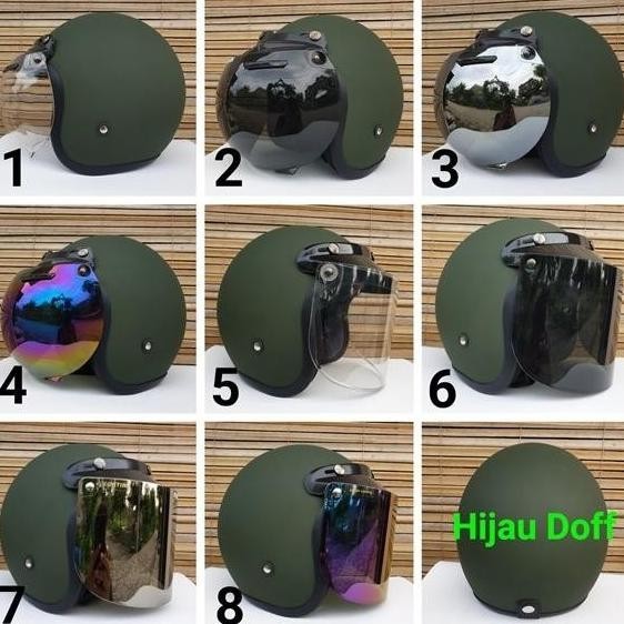 Helm Bogo Dewasa Cat Polos Warna Hijau Doff Bodybassshop