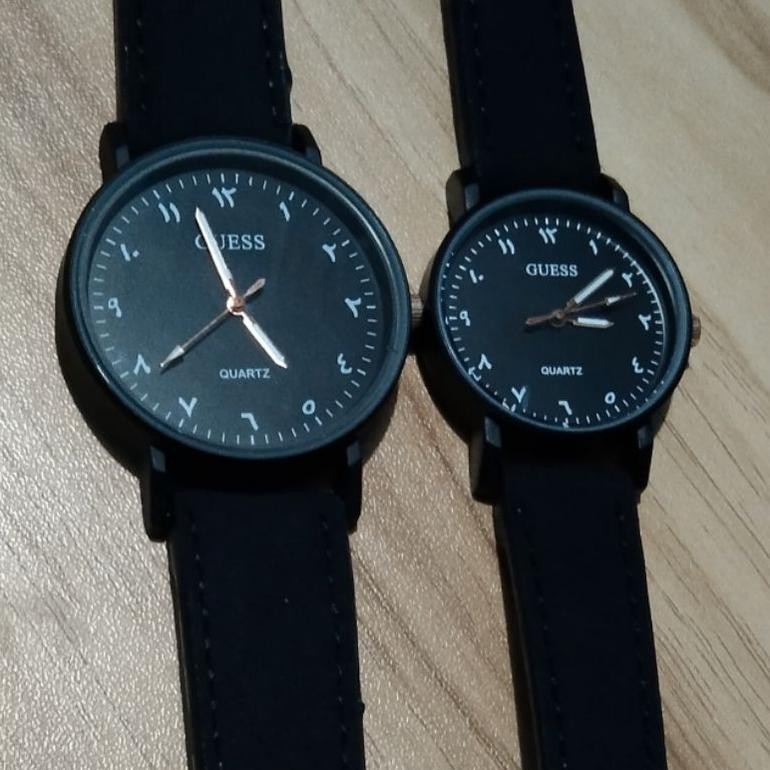 {JAM} jam tangan pria wanita angka arab tali kulit couple pasangan TERLARIS