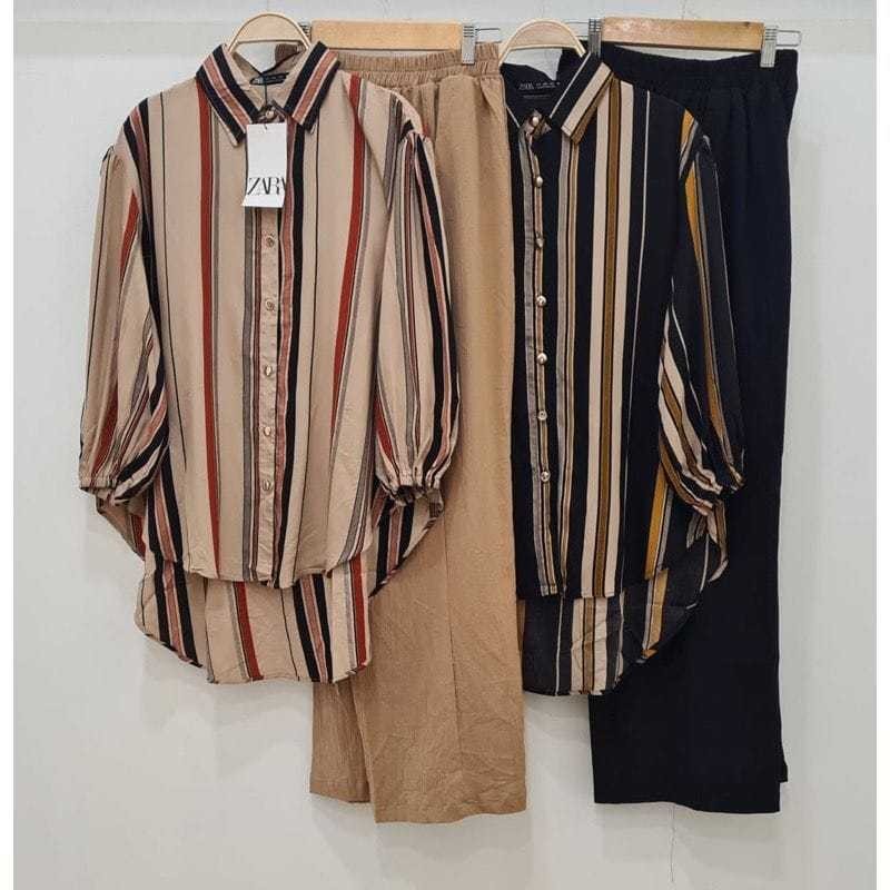 Baju Muslim Wanita Terbaru 2024 Setcell Dewasa Set Remaja Setcelan Korea Style Jumbo Tunik Modern Si