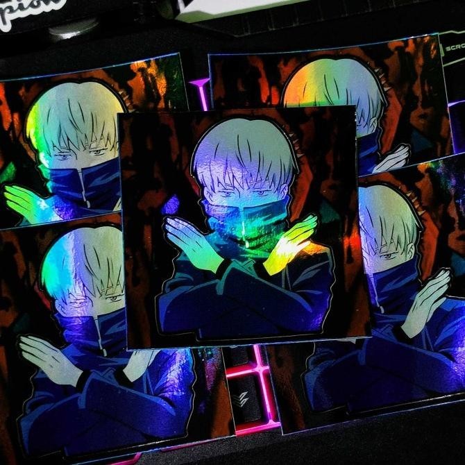 STICKER STIKER HOLOGRAM ANIME -JUJUTSU KAISEN INUMAKI TOGE SKIA OFFICIAL