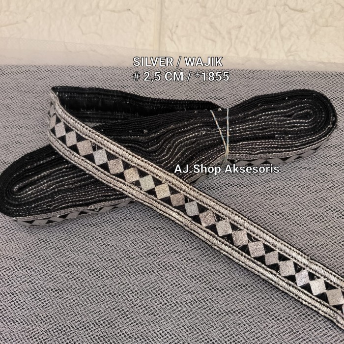 

renda emas / perak india bordir , lebar 3 cm