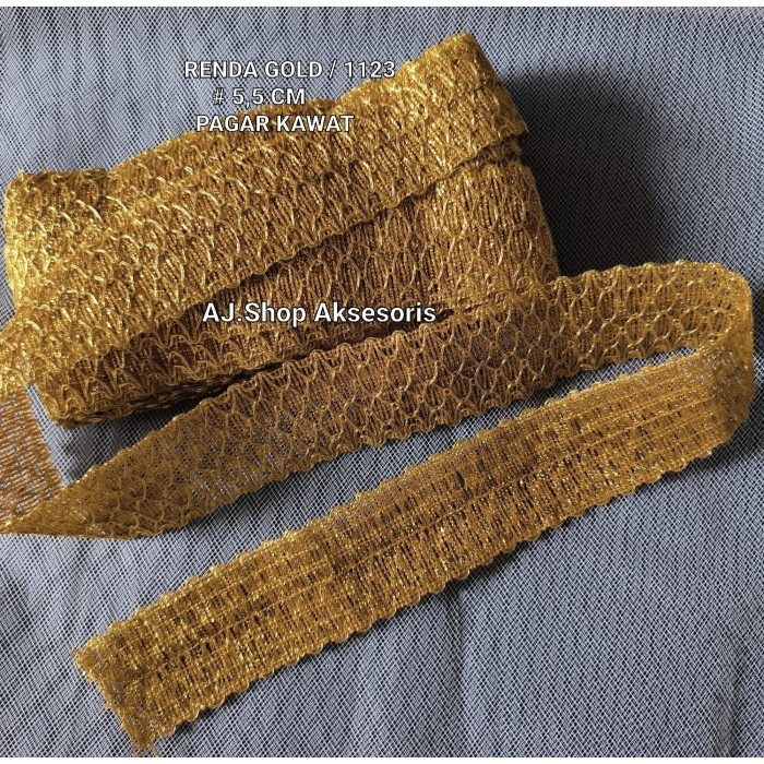 

RENDA WARNA GOLD / RENDA EMAS INDIA LEBAR 6 CM / 4 CM PER PCS