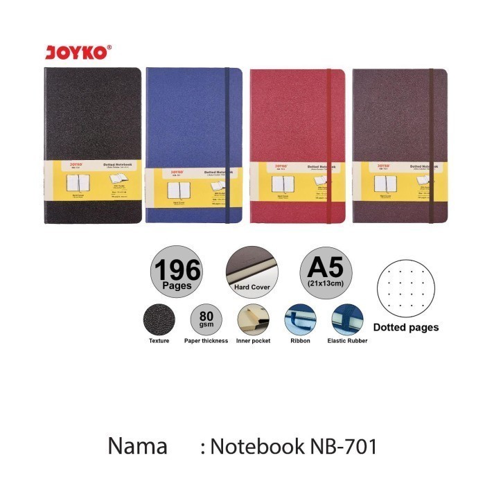 

Trendi Joyko Dotted Notebook Nb-701 Buku Catatan Sampul Hard Cover 13X21Cm Hemat