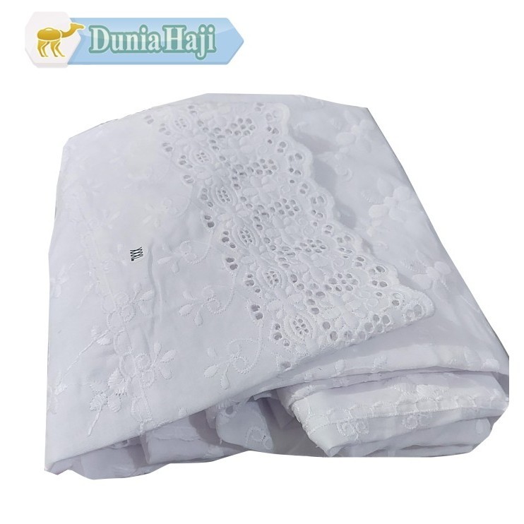 #####] Kerudung Hijab Bergo Arab Jumbo Hitam Putih Motif Bordir Bunga