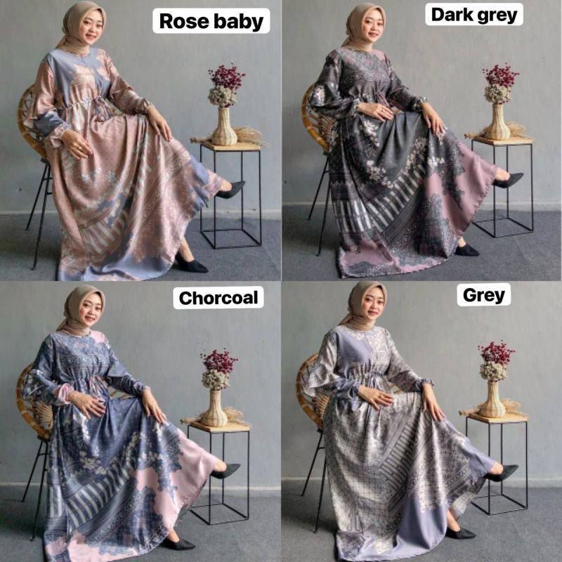 Gamis Terbaru 2024 Lebaran Wanita Import Abaya Turkey Sultan Basic Elegant Vintage Gaun Maxy Motif P