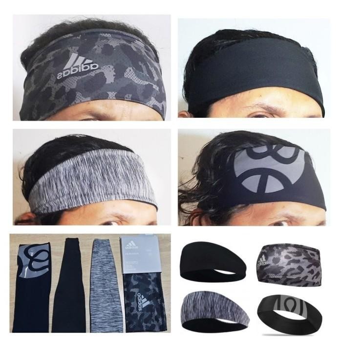 Ikat Kepala Headband Sport Adidas Ori & Bandana Biasa Sepeda Bola Yoga