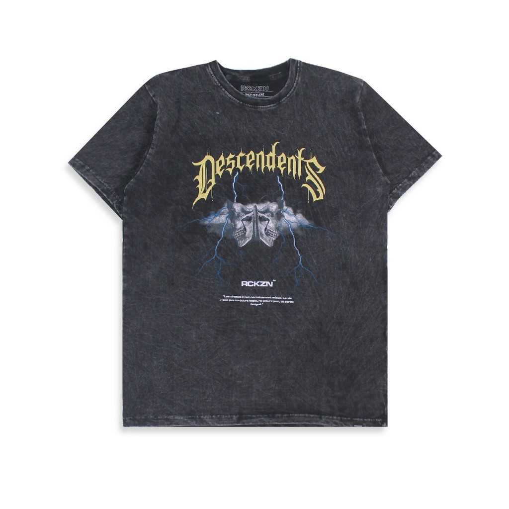 Promo Mega Sale 2.2 // ROCKZONEINC. WASHED T-SHIRT DESCENDENTS - KAOS WASHING HITAM - PRIA & WANITA
