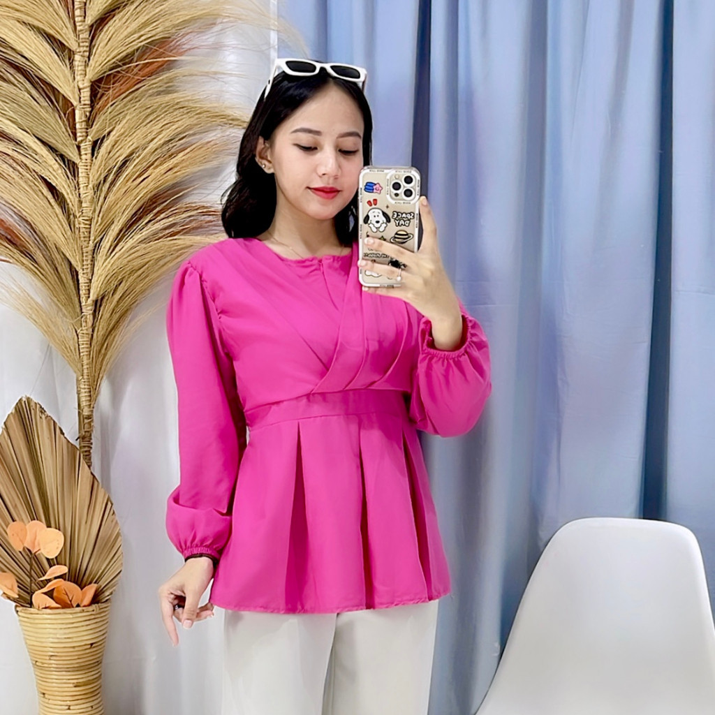 Promo Mega Sale 2.2 // RX FASHION - RAYA BLOUSE KATUN TWISTCONE / ATASAN FASHION WANITA - PN