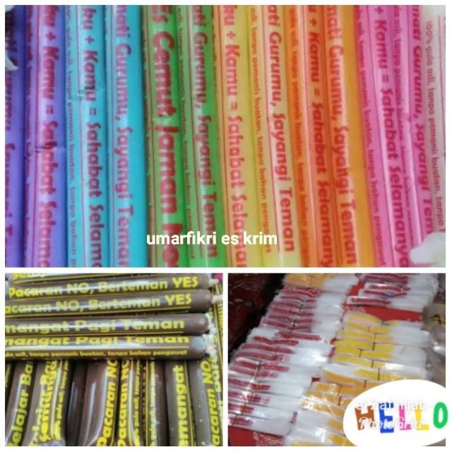 0,5 kg Plastik Es Mambo Bersablon / plastik es kekinian / plastik es spidol bersablon