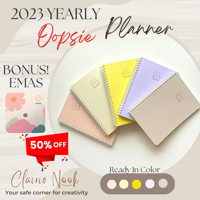 

Wow Clairie Nook Yearly Planner 2023 Notebook Journal Defect Product Bagus