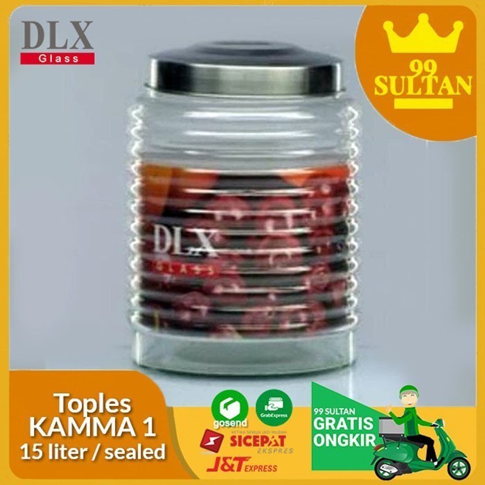Hariya Dlx Toples Kaca Kedap Udara Asinan 1 (15 Liter) Toples Sealed